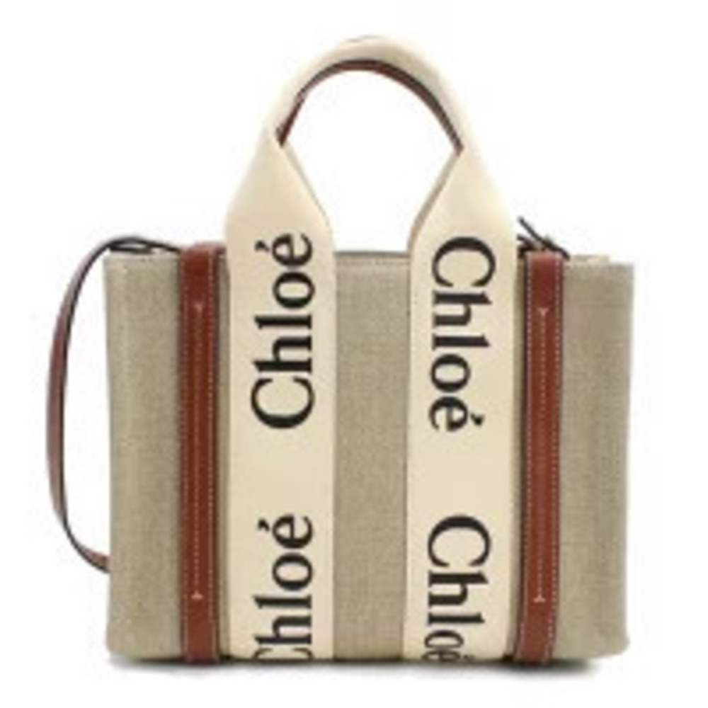 Chloe Tote Bag Italy WHITE BROWN Beige Cream Brown Handbag